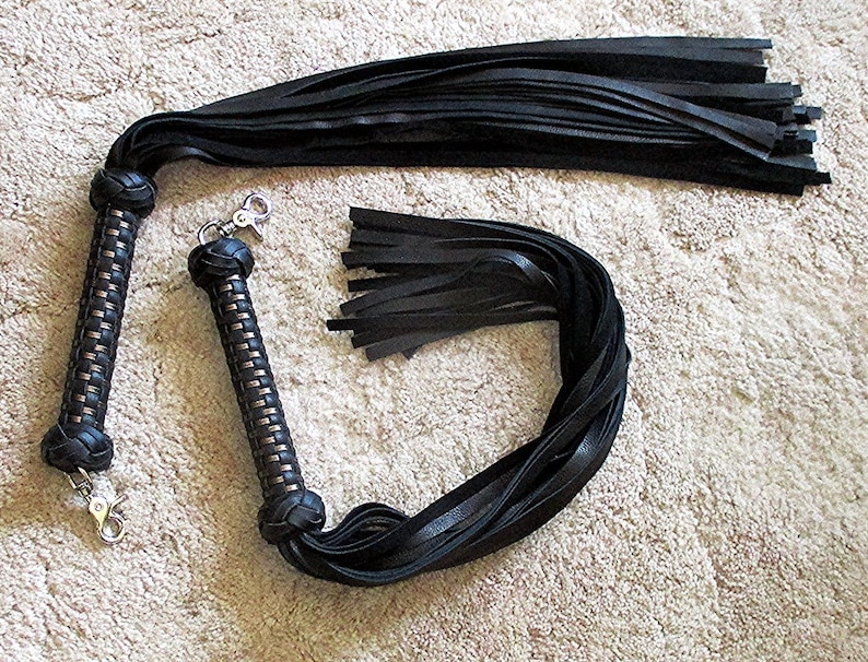 Matched Pair Leather Floggers image 1