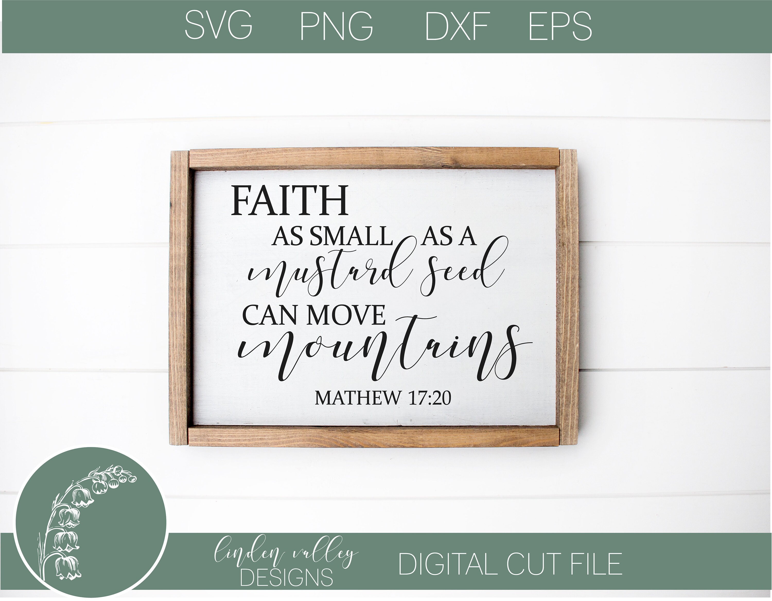 Faith as Small as A Mustard Seed Svg|cut File|png|eps|dxf|scripture Svg ...