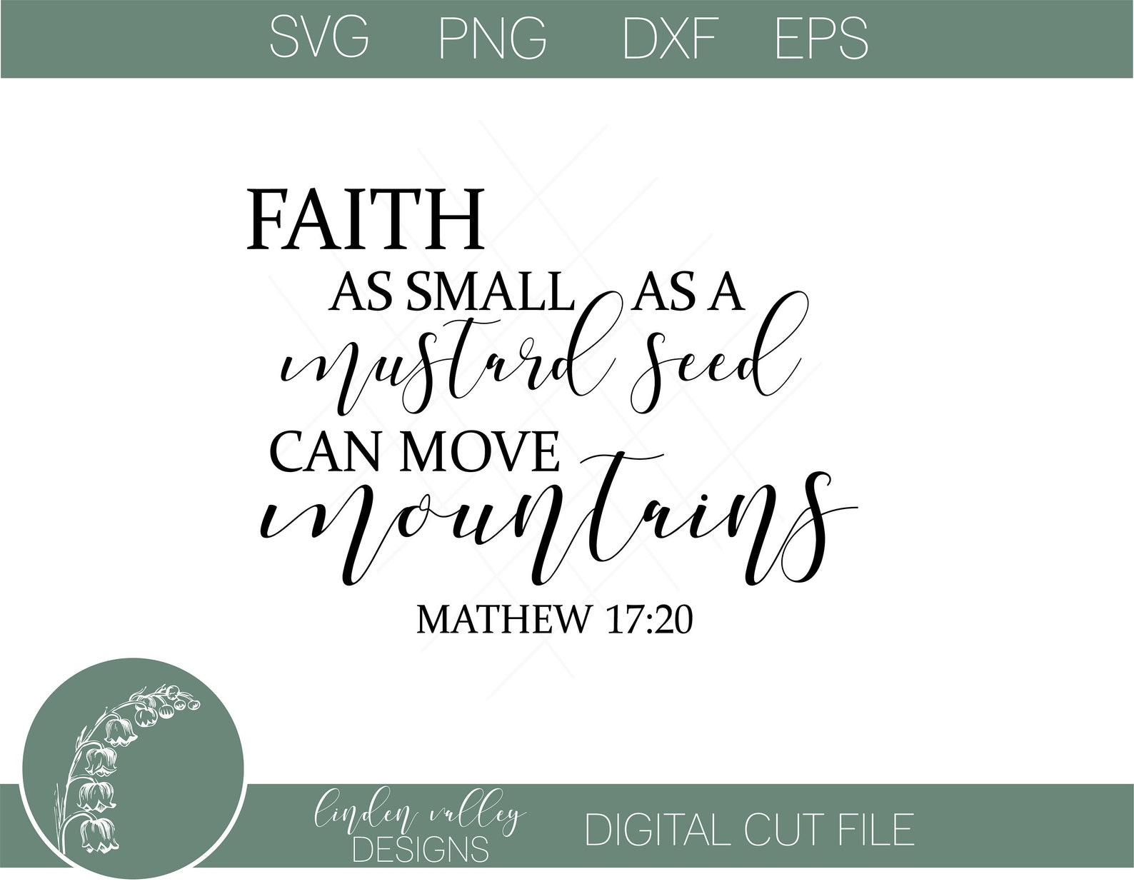 Faith as Small as A Mustard Seed Svg|cut File|png|eps|dxf|scripture Svg ...