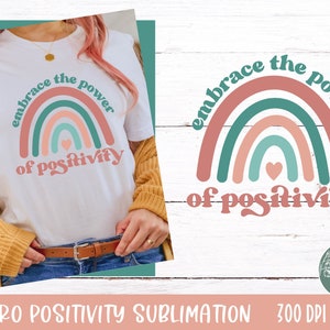 Retro Sublimation PNG-Power of Positivity Rainbow PNG