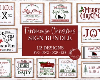 Farmhouse Christmas SVG Bundle-Christmas Sign Making SVG Bundle