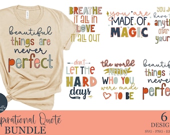 Inspirierende SVG-Bundle-Motivierende SVG-Positives Zitat SVG