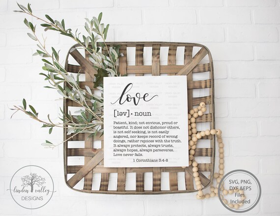 Love Definition Typography Bible Svg Png Eps Dxf Cut File Scripture Dictionary Farmhouse Modern Farmhouse Love Wedding