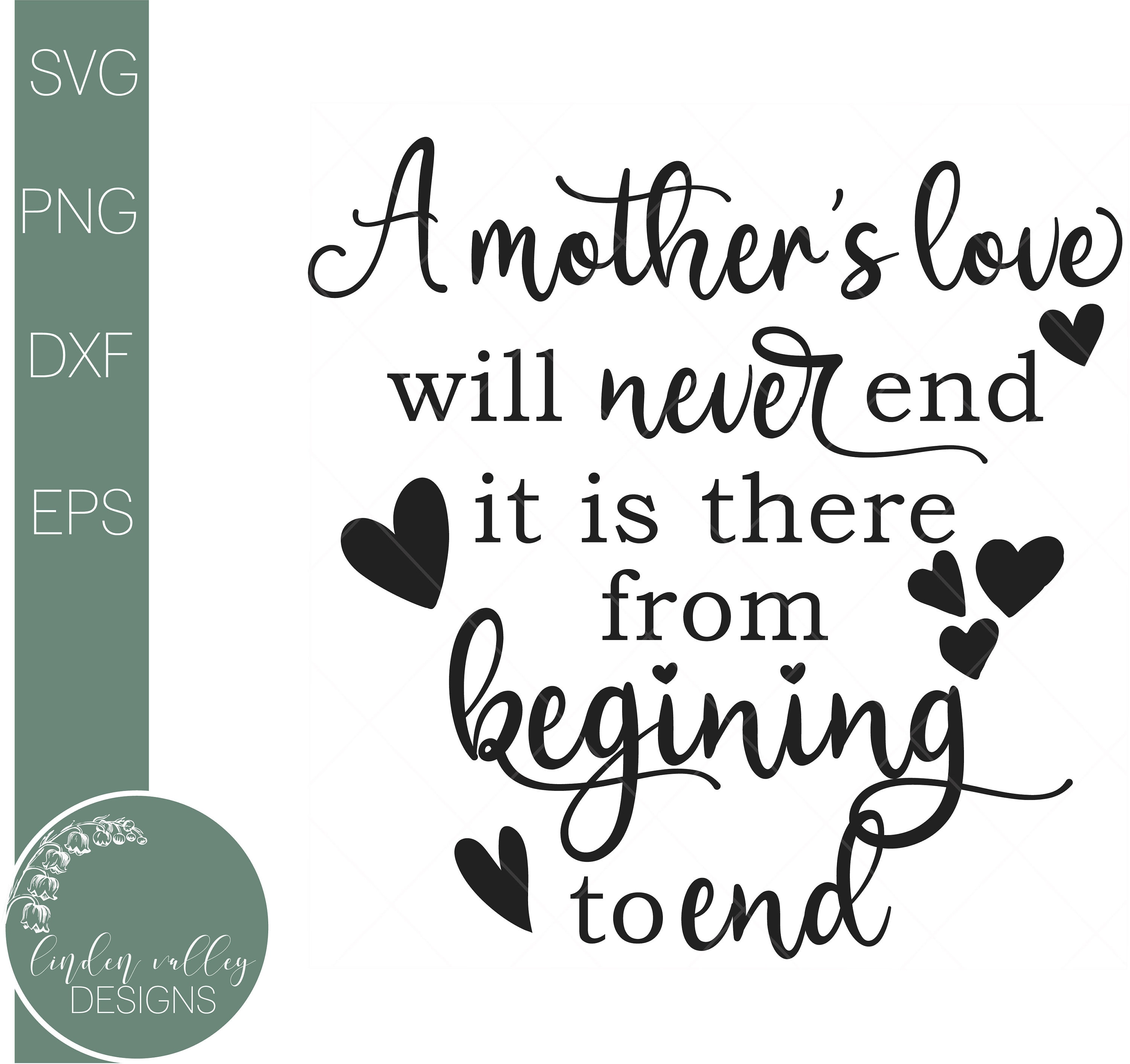 Mother’s Day Svg-Mothers Love Will Never End SvgMom | Etsy