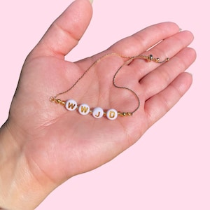 White WWJD Bracelet | 18k Gold Filled