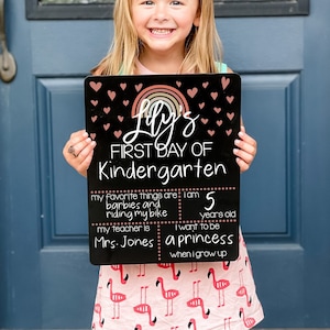First Day of School Sign, Reversible First Day of School Sign, Back To School Photo, 1st Day of School, Rainbow School Sign, First Day Photo