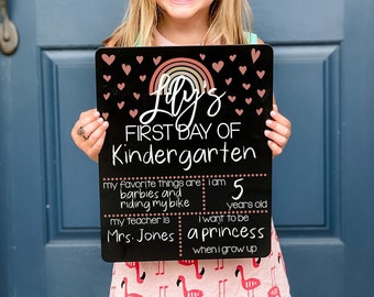 First Day of School Sign, Reversible First Day of School Sign, Back To School Photo, 1st Day of School, Rainbow School Sign, First Day Photo