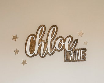 Personalized 3D Nursery Baby Name Sign, Custom Wood Name Plaque, Handcrafted Baby Room Decor, Unique Baby Shower Gift, Kids Wood Name Sign