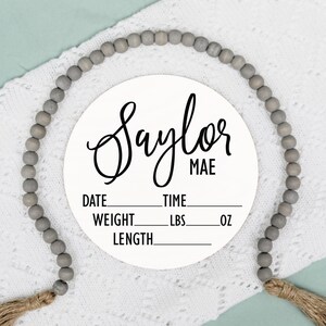 Birth Announcement Sign, Wooden Name Sign, Name Announcement Plaque, Wooden Nursery Decor, Newborn Photo Prop, Baby Shower Gift, Name Reveal
