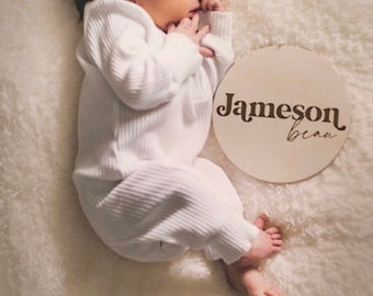 Wood Baby Name Sign | Personalized Birth Announcement Sign | 6" Newborn Name Sign | Name Announcement | Hospital Birth Announcement