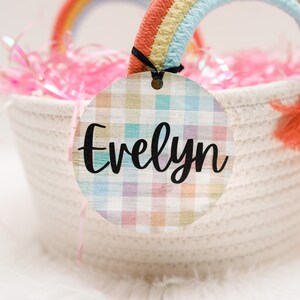 FREE SHIPPING Easter Basket Tag, 3.5 Inch Basket Tag, Easter Gift Tag, Personalized Easter, Easter Gift for Kid, Bunny Name Tag for Easter