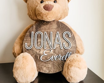 Custom Baby Name Sign for Boy, Nursery Name Sign, Baby Name Sign for Nursery, Baby Shower Gift, Name Announcement, Round Wood Name Sign