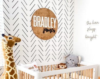 Customized Baby Name Sign, 12-36 Inch, Baby Shower, Round plaque, Personlized Wooden Sign, 3D Crib sign, Sprinkle Gift, Nursery Wall Art