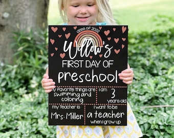 First Day of School Sign | Last Day of School Sign | Reversible First Day of School Sign | Back To School Photo | 1st Day of School