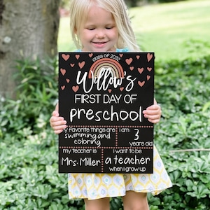 First Day of School Sign | Last Day of School Sign | Reversible First Day of School Sign | Back To School Photo | 1st Day of School