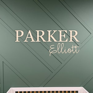 Recortes de madera para nombres, letras de madera, letreros personalizados, decoración para baby shower, arte mural para habitación infantil, decoración personalizada para habitación infantil, revelación del nombre del bebé