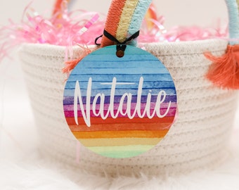 FREE SHIPPING Easter Basket Tag, 3.5 Inch Basket Tag, Easter Gift Tag, Personalized Easter, Easter Gift for Kid, Easter Basket Name Tag
