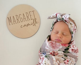 Wood Baby Name Sign | Personalized Birth Announcement Sign | 6" Newborn Name Sign | Name Announcement | Hospital Birth Announcement
