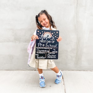 First Day of School Sign, Reversible First Day of School Sign, Back To School Photo, 1st Day of School, Rainbow School Sign, First Day Photo
