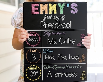 First Day of School Sign, Last Day of School Sign, Reversible First Day of School Sign, Reusable First Day of School Sign, Back to School