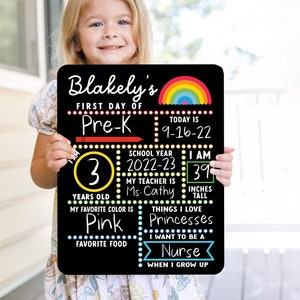 First Day of School Sign, Last Day of School Sign, Reversible First Day of School Sign, Reusable First Day of School Sign, Back to School