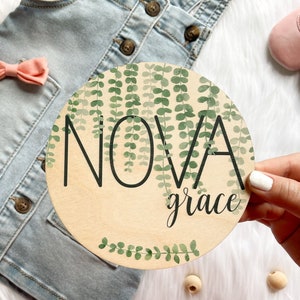 Wood Baby Name Sign | Personalized Birth Announcement Sign | 6" Newborn Name Sign | Name Announcement | Newborn Name Plaque | Hospital Name