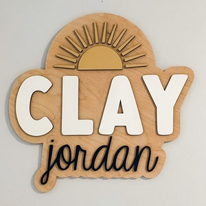 Boho Name Sign, Nursery Name Sign, Sun Nursery Decor, Boho Sun Name Sign, Custom Wood Name Sign, Name Sign for Nursery, Sunshine Nursery