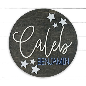 Star design Baby Name Sign Nursery Room Decor Wood Sign Nursery Baby Shower Gift Twinkle Twinkle Name Sign for Nusery Custom image 1