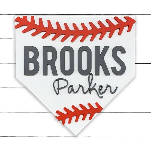 Baseball Name Sign Etsy
