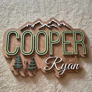 Custom Woodland Theme Name Sign, Wildlife Nursery Decor, Woodland 3D Name Sign, Name Sign for Nursery, 3D Wood Name Sign, Nursery Wall Art