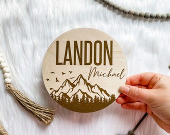 Wood Baby Name Sign | Personalized Birth Announcement Sign | 6" Newborn Name Sign | Name Announcement | Hospital Birth Announcement