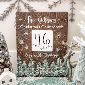 Personalized Holiday Countdown, Kids Christmas Countdown, Days Until Christmas, Family Countdown to Christmas, Sant Christmas Countdown