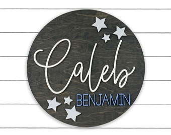 Star design | Baby Name Sign | Nursery Room Decor | Wood Sign | Nursery | Baby Shower Gift | Twinkle Twinkle | Name Sign for Nusery | Custom