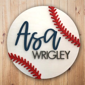 Custom Name Sign | Baseball Baby | Baby Name Sign | Nursery Room Decor | Wood Sign | Nursery Wall Art | Baby Shower Gift | Wood Name Board