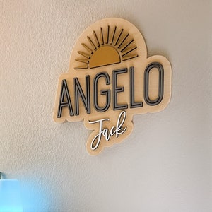 Boho Name Sign, Nursery Name Sign, Sun Nursery Decor, Boho Sun Name, Custom Wood Name, Sunshine Nursery Decor, You Are My Sunshine Theme