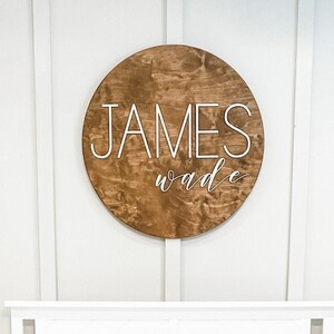 Wooden Name Sign for Nursery | 3D Name Sign | Custom Round Sign | Custom Word Sign | Personalized Baby Gift | Nursery Wall Art | Newborn