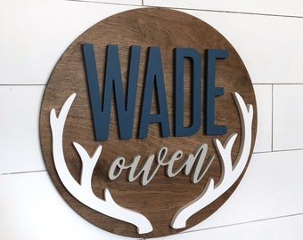 18-36" Antler Sign, Boy Nursery Decor, Baby Gift, 3D, Antler Deer sign, Baby Shower, Gift, Boy Nursery, Woodland Theme Nursery Decor
