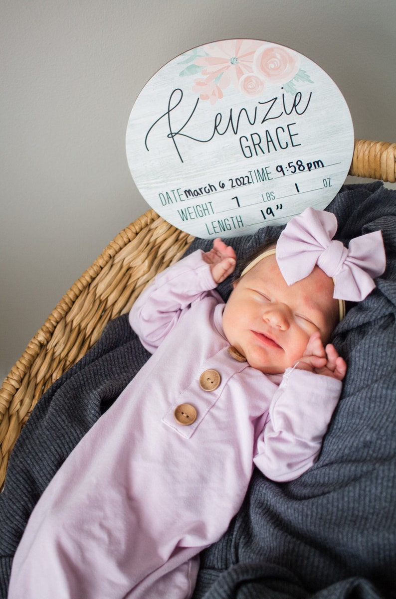 Birth Announcement Sign Baby Name Announcement Plaque Etsy