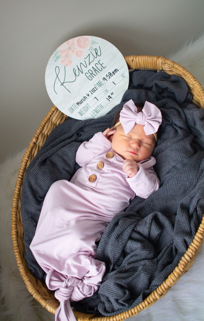 Birth Announcement Sign Baby Name Announcement Plaque Etsy