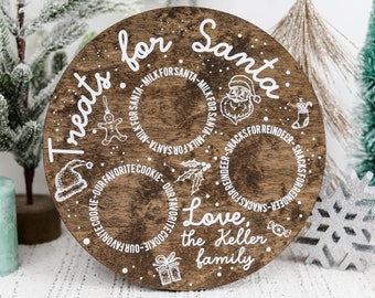 Custom Santa Cookie Plate | Christmas Eve Cookie Tray | Santa Cookie and Milk Platter | Wooden Farmhouse Cookie | Dear Santa Sign