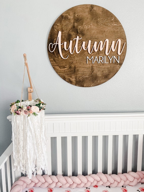 Wooden Name Sign for Nursery | Custom Gift for Newborn | Unique Baby Shower Gift | 3D Name Sign for Nursery | Girl Nursery Wall Art Decor