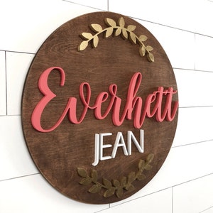 Custom Name Sign |  Round Sign | Baby Name Sign | Nursery Room Decor | Wood Sign | Nursery Wall Art | Baby Shower Gift | Wood Name Board