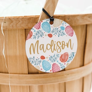 FREE SHIPPING Easter Basket Tag, 3.5 Inch Basket Tag, Easter Gift Tag, Personalized Easter, Easter Gift for Kid, Bunny Name Tag for Easter