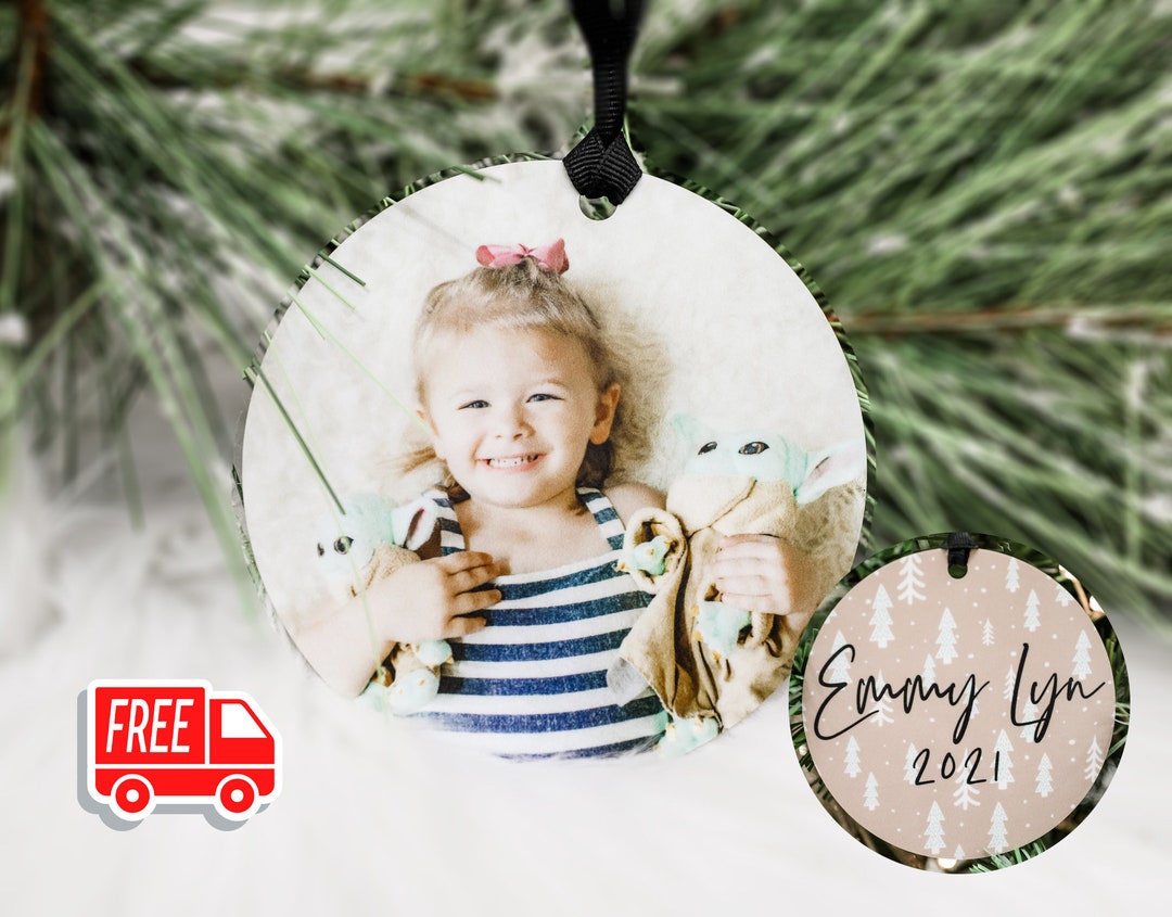 Personalized Photo Ornament, Custom Christmas Ornament, Picture Ornament, Family Ornament, Baby ...