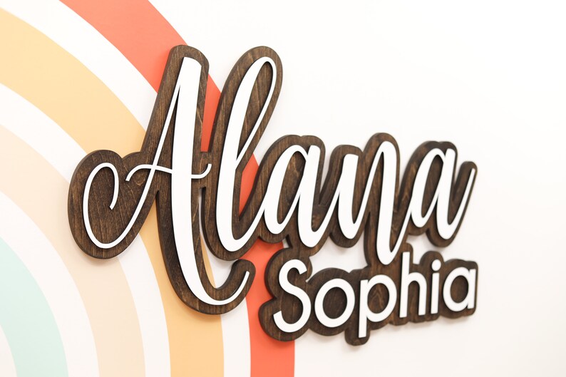 Custom Wooden Outlined Name Sign - Etsy
