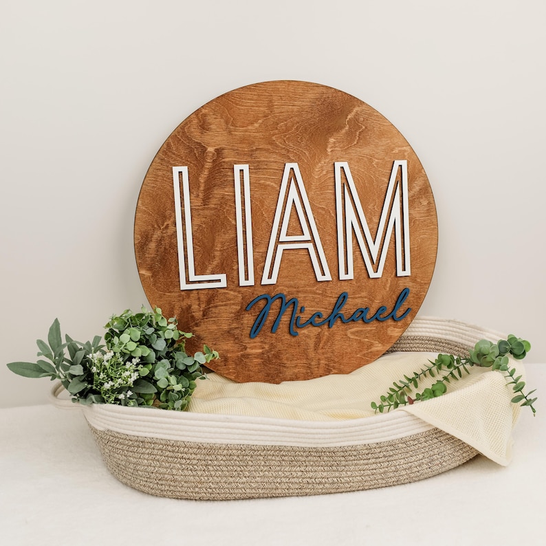 Baby Name Sign, Wooden 3D Name Sign, Nursery Wall Decor, Personalized