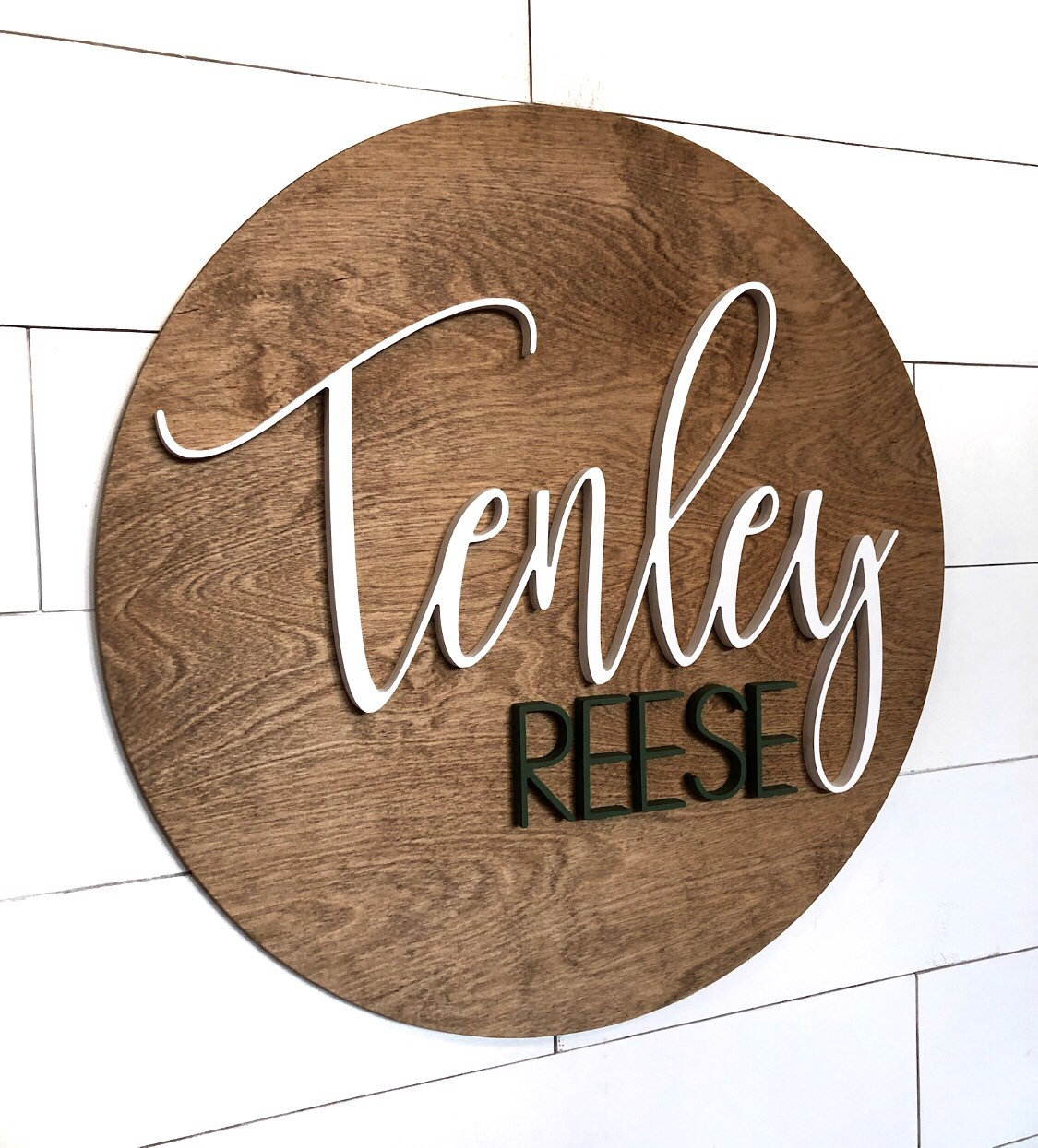 Round Name Sign | 12-36" Name Plate | Kids Sign | Decor | Baby Wall Art | Wooden Name cutout | 3D Nursery Decor | Wood Name Sign |Baby