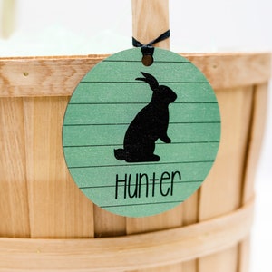 FREE SHIPPING Easter Basket Tag, 3.5 Inch Basket Tag, Easter Gift Tag, Personalized Easter, Easter Gift for Kid, Bunny Name Tag for Easter