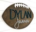 Football Name Sign | 18-36' Diameter | Round Sign | Child Baby Name | Football Nursery | Baby Gift | 3D | Shower Gift | Nursery Wall Decor 