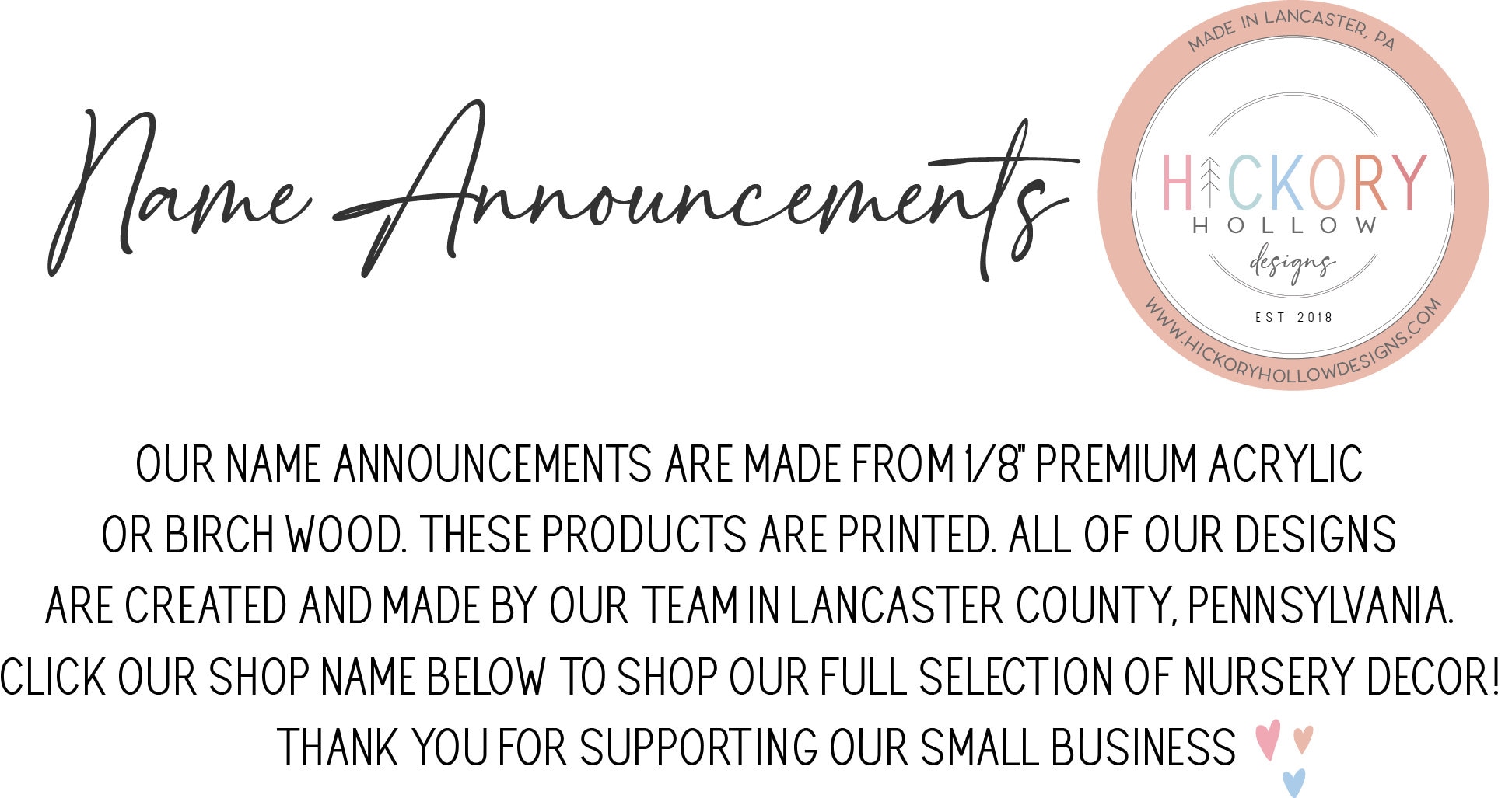 Birth Announcement Sign | Name Announcement Plaque | Newborn Photo Prop